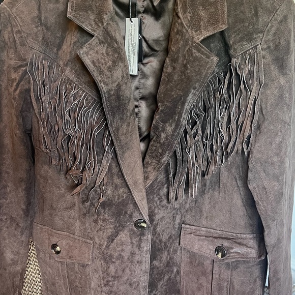 BLANK NYC Womens Luxury Oversized Blazer with Pockets, Chocolate Souffle - Picture 5 of 11